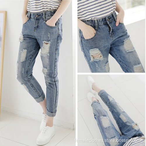 dżinsy Vrouwen Koreaanse bedelaar gat jeans losse harembroek grote yards panty/ankle-length jeans